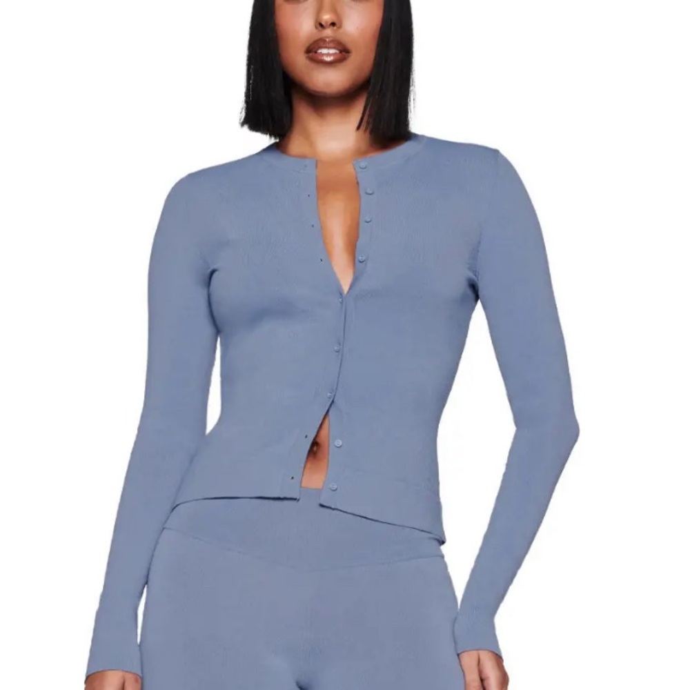 I.AM.GIA Steel Blue Button-Up Cardigan